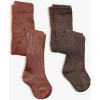 Minymo Stocking - rib (2-pack) cocoa brown (281) 80\\86