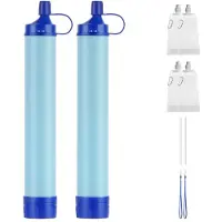 Merkloos Trinkwasserfilter Wasserfilter Strohhalm - 2 Stück - Ultraleicht und tragbar - 4-stufige Filtration - Für Camping, Wandern und Notfälle
