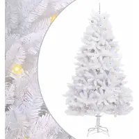 Syfax Künstlicher klappbarer Weihnachtsbaum Weiß 300 cm PVC und Stahl