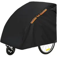 Merkloos Fahrradanhänger Abdeckhaube Regenschutz Anhängerhülle - 142 x 90 x 90 cm - Wasserdicht - Schwarz - Für Anhänger, Kinderfahrradanhänger und Hundeanhänger