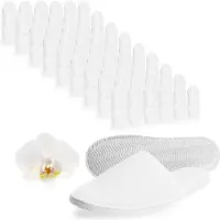 COM-FOUR® Premium Frottee Slipper Größe 42/43, 54 Paar - Hotelslipper - Uni