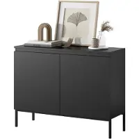 Selsey Sideboard Bemmi - Kommode 2-türig, Schwarz, 100 cm