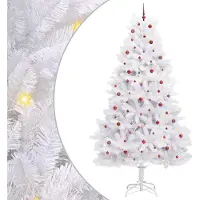 Syfax Künstlicher klappbarer Weihnachtsbaum Weiß 300 cm PVC und Stahl