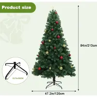 StarTech.com Künstlicher Weihnachtsbaum - 7 Fuß - Dichtes Grün - Warmweiße LED-Lichterkette - Christbaumkugeln - Für Wohnzimmer, Flur und Büro