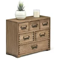 Merkloos Mini-Schreibtischorganizer mit Schubladen, dunkelbraun – 6 Schubladen aus Paulowniaholz
