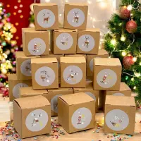 Merkloos Adventskalender zum Selbstgestalten - 24 Fächer - Natürliche Farben - Zahlenaufkleber - 5 x 5 x 5 cm - Perfekt zum Befüllen - Kalender
