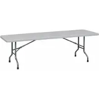 Ambitent Klappbarer Catering-Tisch 244x76 cm – graue HDPE-Platte, Stahlgestell, Tragkraft 200 kg, für 8–10 Personen