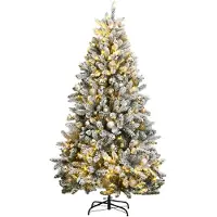 Syfax Künstlicher Weihnachtsbaum Klappbar 300 LEDs & Kugeln 240 cm