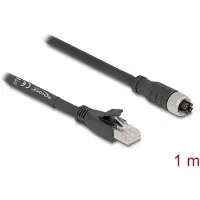 DeLOCK 80589, 1 m, Cat5e, S/FTP (S-STP), M12, RJ-45, Schwarz