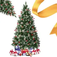 Merkloos Künstlicher Weihnachtsbaum aus PVC mit Holzfuß