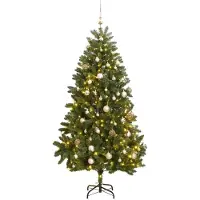 Syfax Künstlicher Weihnachtsbaum Klappbar 300 LEDs & Kugeln 270 cm
