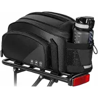 Rhein Beleuchtung 12L Fahrradtasche für Gepäckträger, 3-in-1 Gepäckträgertasche hinten, wasserdicht mit Regenschutz, reflektierend