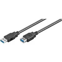 Ewent EC1009, 3 m, USB A, USB A, USB 3.2 Gen 1 (3.1 Gen 1), Stecker/Buchse, Schwarz
