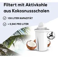 Pearlco perlopur Glas-Wasserfilter anthrazit, 2 L, inkl. 1 Universal-Filterkartusche