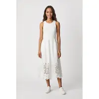 Pepe Jeans für Damen. PL9537807 Naomi-Kleid weiß (XS), Lässig, Baumwolle, Ärmellos / Hosenträger