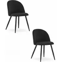 Kendra Home 2er-Set Bello Stühle aus schwarzem Samt mit Metallbeinen