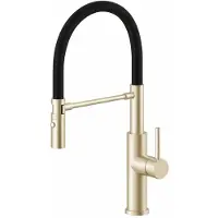 VBChome Küchenarmatur Champagnergold - Schwarz mit flexiblem Auslauf 360° schwenkbar Einhebelmischer mit Keramikkartusche moderne Spültischarmatur