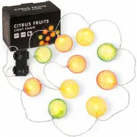 Dripio LED-Lichtsnoer mit Zitrusfrüchten, 12 LEDs, 1,60 m, Timer, IP44