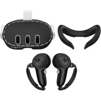VORTEX VR VR 3-in-1 Silikon Schutz-Set für Meta Quest 3 / 3S / 2 – Brillen- & Gesichtsschutz & Controller-Set – Schweißresistentes VR-Zubehör