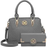 Merkloos Solidchoice – Handtaschen-Set mit gewebtem Design und Geldbörse