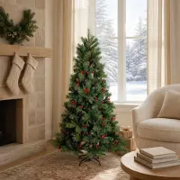 Syfax Künstlicher klappbarer Weihnachtsbaum 120 cm PVC und Metall