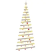 Syfax Hängender Weihnachtsbaum mit Kugeln 210 cm 130 LEDs Warmes Weiß