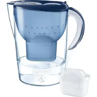 Brita Wasserfilter Marella im Vorratspack mit 1 x Maxtra Kartuschen, Farbe Blau