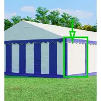 Ambitent Geschlossene Seitenwand 2x2 m für Partyzelt – PVC - Blau-Weiß