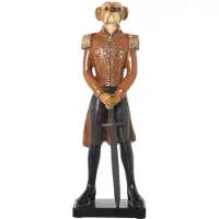 OEM Hundefigur mit Uniform und Schwert, Harz, 12x7x36 cm
