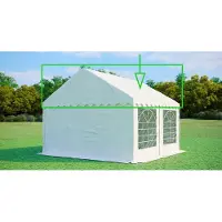 Ambitent Ersatzdach für Partyzelt 4x4 m – PVC 500 g/m², Seitenhöhe 2 m, ohne Gestell - Weiß