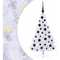 Syfax Künstlicher Weihnachtsbaum Weiß 120 cm PVC und Stahl