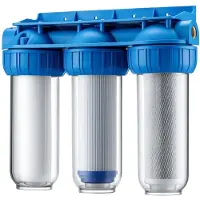 Merkloos Wasserfilter Unterputz Wasserfilter - Sedimentfilter - Aktivkohlefilter - 3-stufig - 1/2 Zoll - 10 Zoll