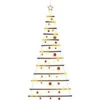 Syfax Hängender Weihnachtsbaum mit Kugeln 180 cm 100 LEDs Warmes Weiß