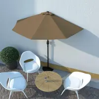 Sonstiges Halbschirm Balkonschirm Kurbelschirm Halbrund Taupe 270x135 cm Stahl Polyester mit Lüftung