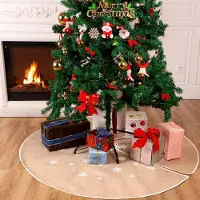 Merkloos Weihnachtsbaumdecke mit Schneeflockenmuster, 120 cm
