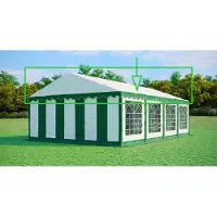 Ambitent Ersatzdach für Partyzelt 5x8 m – PVC 500 g/m², Seitenhöhe 2 m, ohne Gestell - Grün-Weiß