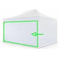 Ambitent Seitenwand 4,5 m für Faltpavillons ALU 3x4,5 m – PVC 450 g/m², wasserdicht - Weiß