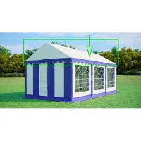 Ambitent Ersatzdach für Partyzelt 3x6 m – PVC 500 g/m², Seitenhöhe 2 m, ohne Gestell - Blau-Weiß