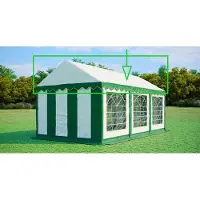 Ambitent Ersatzdach für Partyzelt 3x6 m – PVC 500 g/m², Seitenhöhe 2 m, ohne Gestell - Grün-Weiß