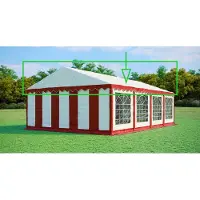 Ambitent Ersatzdach für Partyzelt 5x8 m – PVC 500 g/m², Seitenhöhe 2 m, ohne Gestell - Rot-Weiß