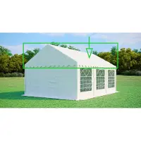 Ambitent Ersatzdach für Partyzelt 4x6 m – PVC 500 g/m², Seitenhöhe 2 m, ohne Gestell - Weiß