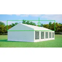 Ambitent Ersatzdach für Partyzelt 6x10 m – PVC 500 g/m², Seitenhöhe 2 m, ohne Gestell - Weiß