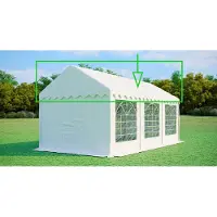 Ambitent Ersatzdach für Partyzelt 3x6 m – PVC 500 g/m², Seitenhöhe 2 m, ohne Gestell - Weiß