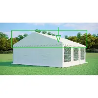 Ambitent Ersatzdach für Partyzelt 6x6 m – PVC 500 g/m², Seitenhöhe 2 m, ohne Gestell - Weiß