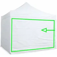 Ambitent Seitenwand 3 m für Faltpavillons ALU 3x3 / 3x4,5 / 3x6 m – PVC 450 g/m², wasserdicht - Weiß