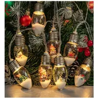 Dripio Weihnachts-Lichterkette, 2 m, LED, warmgelb, 10 Lampen, batteriebetrieben