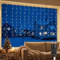 Dripio Lichtgordijn 3x1m 150 LED warmwit, 8 Modi, Timer, IP65