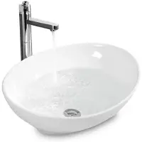 Merkloos Ovale Keramische Handwaschbecken für Arbeitsplatten