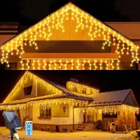 Dripio Solar-Lichtvorhang 8 m, 264 LEDs, 44 Stränge, IP65, Fernbedienung