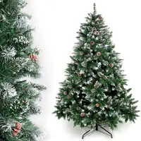 OEM Künstlicher Weihnachtsbaum 210 cm, 1290 Spitzen, Tannenzapfen